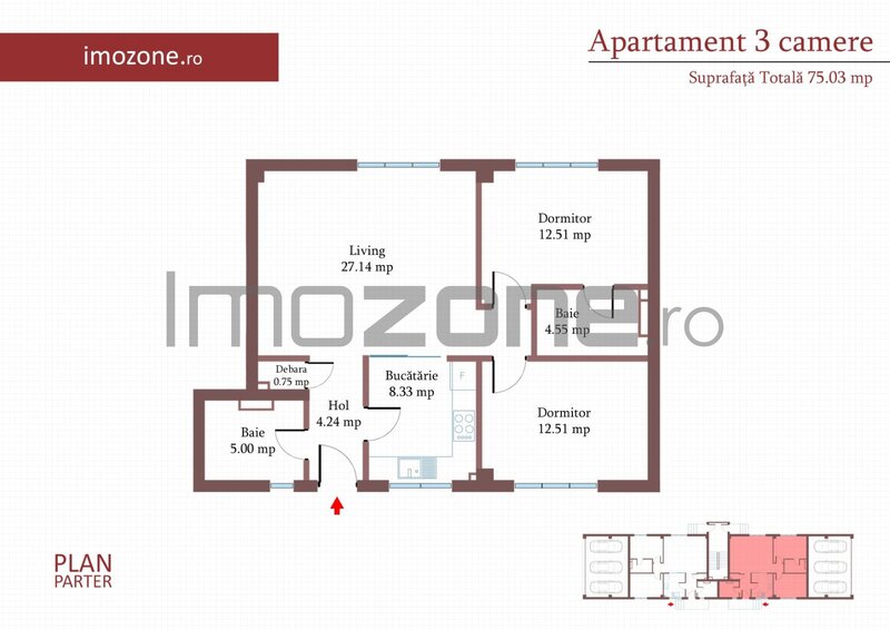 Cartierul Militari, 3 camere cu curte si parcare proprie, 75 mp, finisat modern, comision 0%.